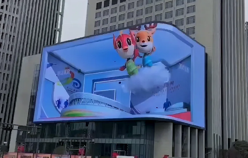 Tela 3D externa de canto a olho nu